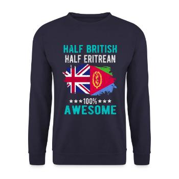 Halb Brite Halb Eritreer - Unisex Pullover - Navy - Vorne - Alina (178cm) & Michal (187cm)