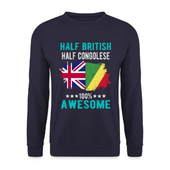 Halb Brite Halb Kongolese - Unisex Pullover - Navy - Vorne - Alina (178cm) & Michal (187cm)