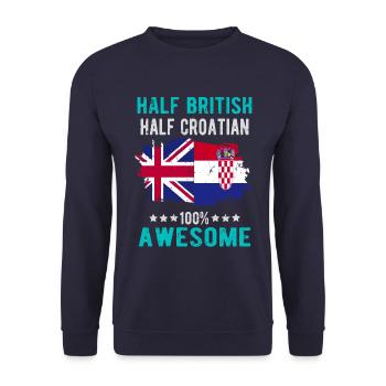 Half British Half Croat - Unisex Sweatshirt - navy - Front - Alina (178cm) & Michal (187cm)