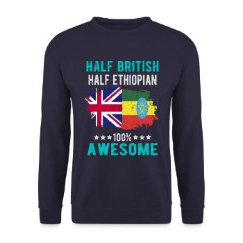Moitié britannique moitié éthiopien - Sweat-shirt Unisexe - marine - Devant - Alina (178cm) & Michal (187cm)