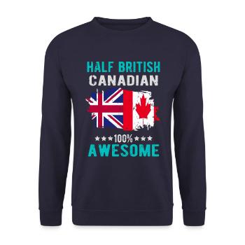 Halb Brite Halb Kanadier - Unisex Pullover - Navy - Vorne - Alina (178cm) & Michal (187cm)