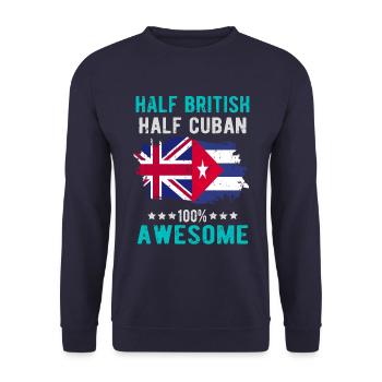 Moitié britannique moitié cubain - Sweat-shirt Unisexe - marine - Devant - Alina (178cm) & Michal (187cm)