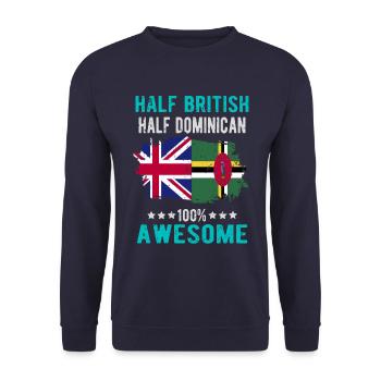 Halb Brite Halb Dominikaner - Unisex Pullover - Navy - Vorne - Alina (178cm) & Michal (187cm)