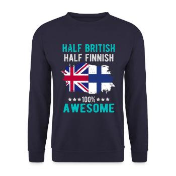 Half British Half Finn - Unisex Sweatshirt - navy - Front - Alina (178cm) & Michal (187cm)