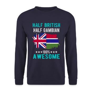 Half British Half Gambian - Unisex Sweatshirt - navy - Front - Alina (178cm) & Michal (187cm)