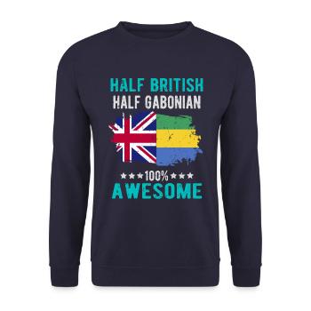 Half British Half Gabonese - Unisex Sweatshirt - navy - Front - Alina (178cm) & Michal (187cm)