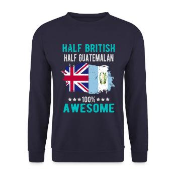Moitié britannique moitié guatémaltèque - Sweat-shirt Unisexe - marine - Devant - Alina (178cm) & Michal (187cm)