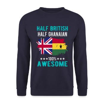Halb Brite Halb Ghanese - Unisex Pullover - Navy - Vorne - Alina (178cm) & Michal (187cm)