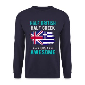 Moitié britannique moitié grecque - Sweat-shirt Unisexe - marine - Devant - Alina (178cm) & Michal (187cm)