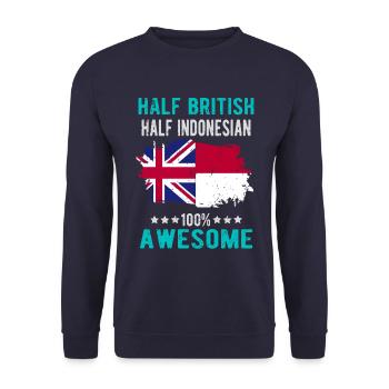 Half British Half Indonesian - Unisex Sweatshirt - navy - Front - Alina (178cm) & Michal (187cm)