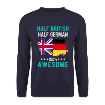 Halb Brite Halb Deutscher - Unisex Pullover - Navy - Vorne - Alina (178cm) & Michal (187cm)