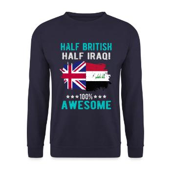 Half British Half Iraki - Unisex Sweatshirt - navy - Front - Alina (178cm) & Michal (187cm)