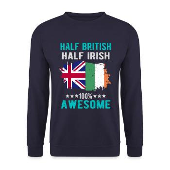 Halb Brite Halb Ire - Unisex Pullover - Navy - Vorne - Alina (178cm) & Michal (187cm)