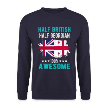 Half British Half Georgian - Unisex Sweatshirt - navy - Front - Alina (178cm) & Michal (187cm)