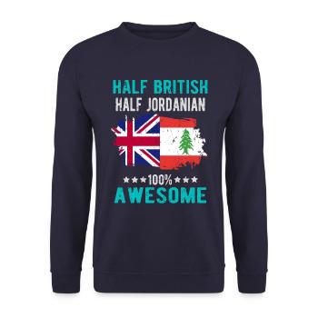 Moitié britannique moitié jordanien - Sweat-shirt Unisexe - marine - Devant - Alina (178cm) & Michal (187cm)