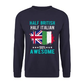 Moitié britannique moitié italienne - Sweat-shirt Unisexe - marine - Devant - Alina (178cm) & Michal (187cm)