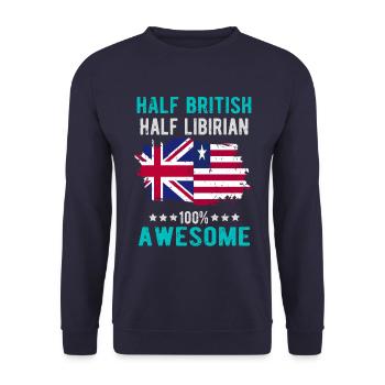 Half British Half Libyan - Unisex Sweatshirt - navy - Front - Alina (178cm) & Michal (187cm)