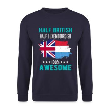 Moitié britannique moitié luxembourgeois - Sweat-shirt Unisexe - marine - Devant - Alina (178cm) & Michal (187cm)