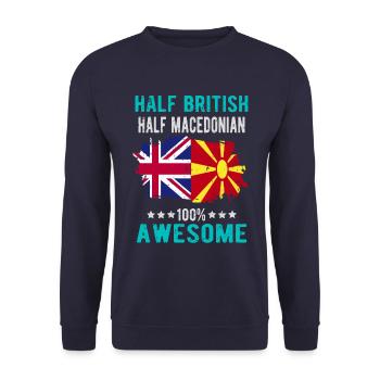 Half British Half Macedonian - Unisex Sweatshirt - navy - Front - Alina (178cm) & Michal (187cm)