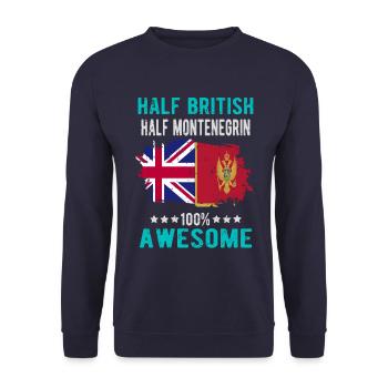 Half British Half Montenegrin - Unisex Sweatshirt - navy - Front - Alina (178cm) & Michal (187cm)