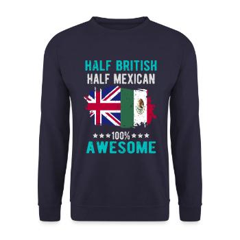 Halb Brite Halb Mexikaner - Unisex Pullover - Navy - Vorne - Alina (178cm) & Michal (187cm)