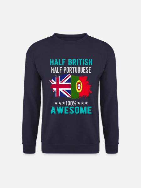Half British Half Portuguese - Unisex Sweatshirt - navy