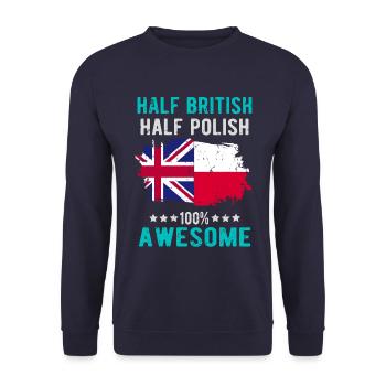 Half British Half Singaporean - Unisex Sweatshirt - navy - Front - Alina (178cm) & Michal (187cm)