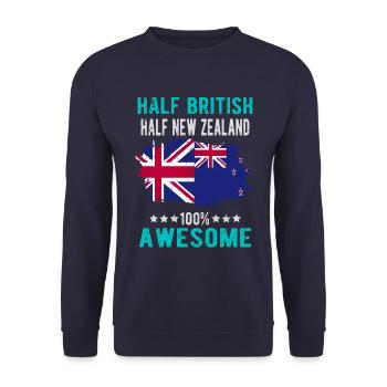 Moitié britannique moitié néo-zélandais - Sweat-shirt Unisexe - marine - Devant - Alina (178cm) & Michal (187cm)