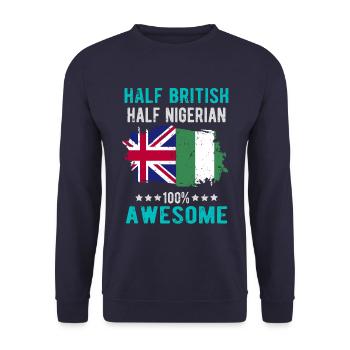 Half British Half Nigerian - Unisex Sweatshirt - navy - Front - Alina (178cm) & Michal (187cm)