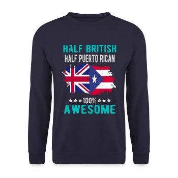 Moitié britannique moitié portoricain - Sweat-shirt Unisexe - marine - Devant - Alina (178cm) & Michal (187cm)
