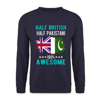 Half British Half Pakistanis - Unisex Sweatshirt - navy - Front - Alina (178cm) & Michal (187cm)