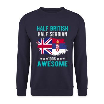 Mi-Britannique, mi-serbe - Sweat-shirt Unisexe - marine - Devant - Alina (178cm) & Michal (187cm)