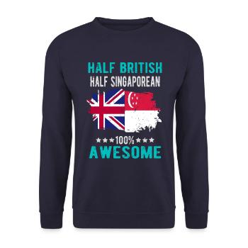 Half British Half Singaporean - Unisex Sweatshirt - navy - Front - Alina (178cm) & Michal (187cm)