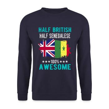Moitié britannique moitié sénégalais - Sweat-shirt Unisexe - marine - Devant - Alina (178cm) & Michal (187cm)