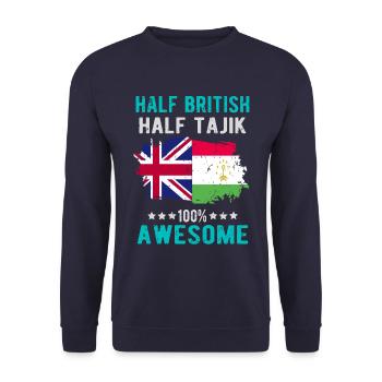 Halb Brite Halb Tadschiken - Unisex Pullover - Navy - Vorne - Alina (178cm) & Michal (187cm)