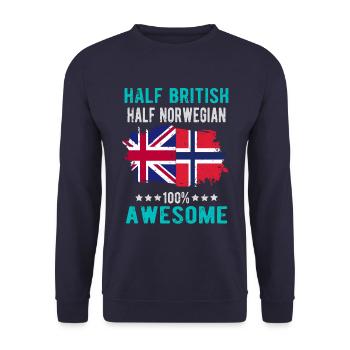 Half British Half Norwegian - Unisex Sweatshirt - navy - Front - Alina (178cm) & Michal (187cm)