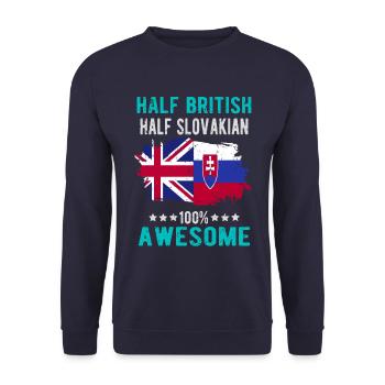 Half British Half Slovak - Unisex Sweatshirt - navy - Front - Alina (178cm) & Michal (187cm)