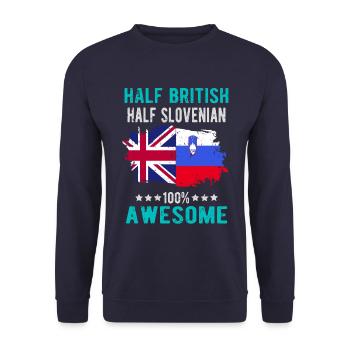 Halb Brite Halb Slowenier - Unisex Pullover - Navy - Vorne - Alina (178cm) & Michal (187cm)