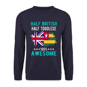 Halb Brite Halb Tongolese - Unisex Pullover - Navy - Vorne - Alina (178cm) & Michal (187cm)