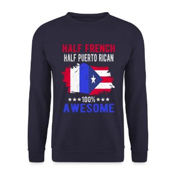Moitié Français moitié portoricain - Sweat-shirt Unisexe - marine - Devant - Alina (178cm) & Michal (187cm)