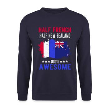 Moitié Français moitié Néo-Zélandais - Sweat-shirt Unisexe - marine - Devant - Alina (178cm) & Michal (187cm)