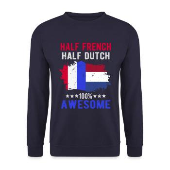 Moitié Français moitié néerlandais - Sweat-shirt Unisexe - marine - Devant - Alina (178cm) & Michal (187cm)