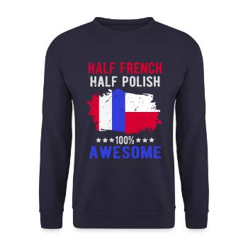 Half French Half Singaporean - Unisex Sweatshirt - navy - Front - Alina (178cm) & Michal (187cm)