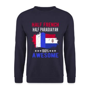 Moitié Français moitié paraguayen - Sweat-shirt Unisexe - marine - Devant - Alina (178cm) & Michal (187cm)
