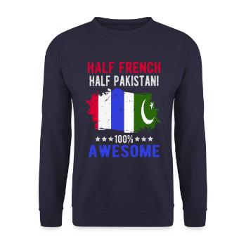 Half French Half Pakistani - Unisex Sweatshirt - navy - Front - Alina (178cm) & Michal (187cm)