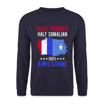 Moitié Français moitié somalien - Sweat-shirt Unisexe - marine - Devant - Alina (178cm) & Michal (187cm)