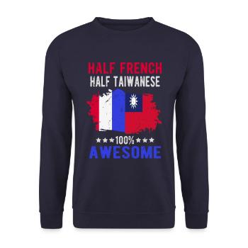 Half French Half Taiwanese - Unisex Sweatshirt - navy - Front - Alina (178cm) & Michal (187cm)