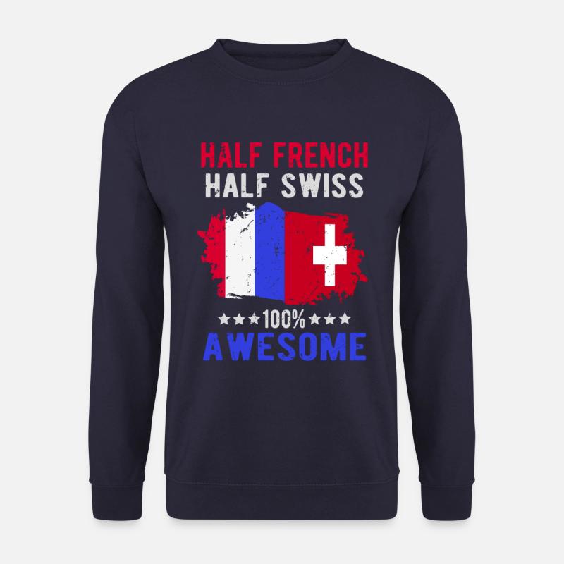 Halb Franzose Halb Schweizer - Unisex Pullover - Navy