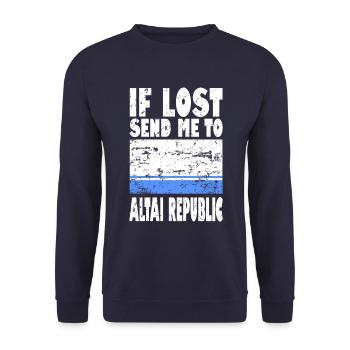 Altai Republic Flagge Spruch - Unisex Pullover - Navy - Vorne - Alina (178cm) & Michal (187cm)