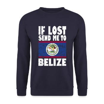 Belize Flagge Spruch - Unisex Pullover - Navy - Vorne - Alina (178cm) & Michal (187cm)